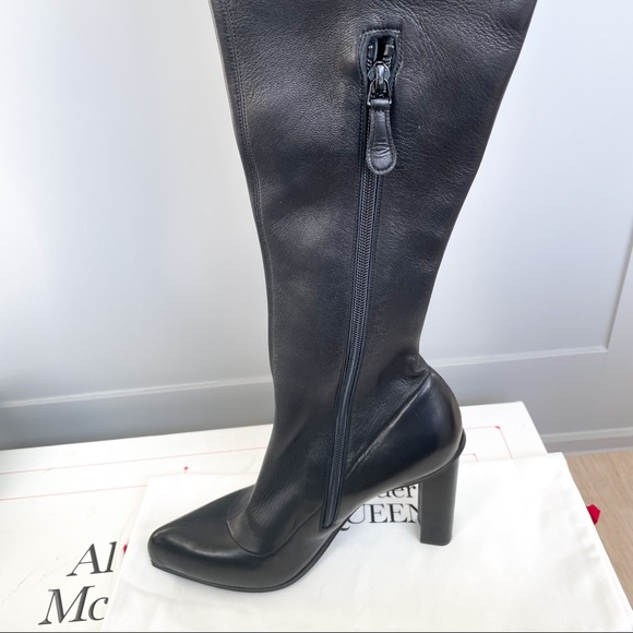 Alexander McQueen Over the Knee Knee-High Leather Boots - Picture 9 of 13